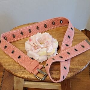 American Eagle Outfitters Pink Peach Cotton Belt with Grommets, Size Small